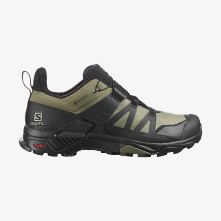 Salomon X ULTRA 4 GORE-TEX Mens Hiking Shoes Black/Olive UK AOIE